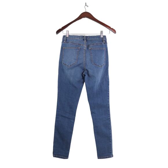 Free People Size 26 High-Rise Skinny Jeans Stretch Medium Wash Blue - Picture 5 of 9